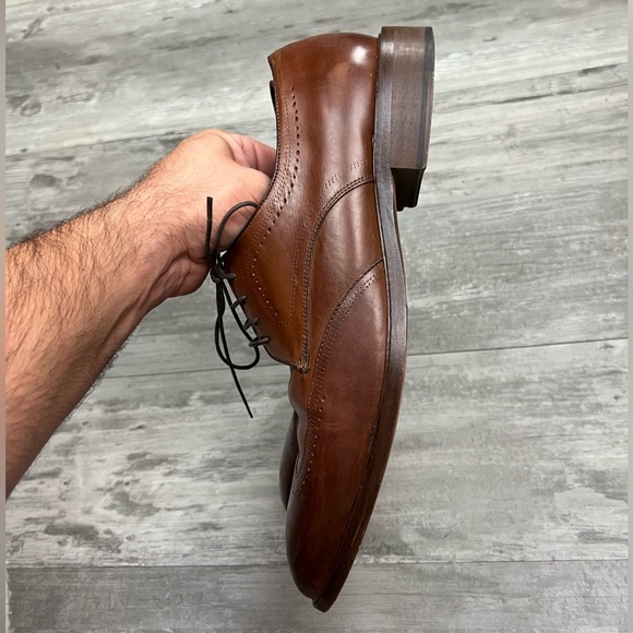 Johnston & Murphy Burnished Walnut Tan Wingtip Derbys 12 M - Picture 5 of 10